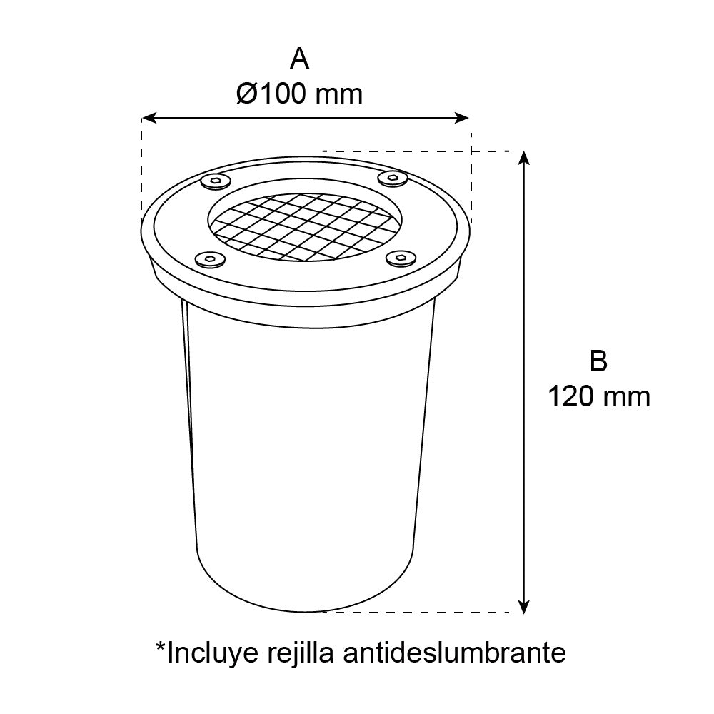 EMPOTRABLE Redondo A PISO, BASE GU10, 6.5W, 100-240V~