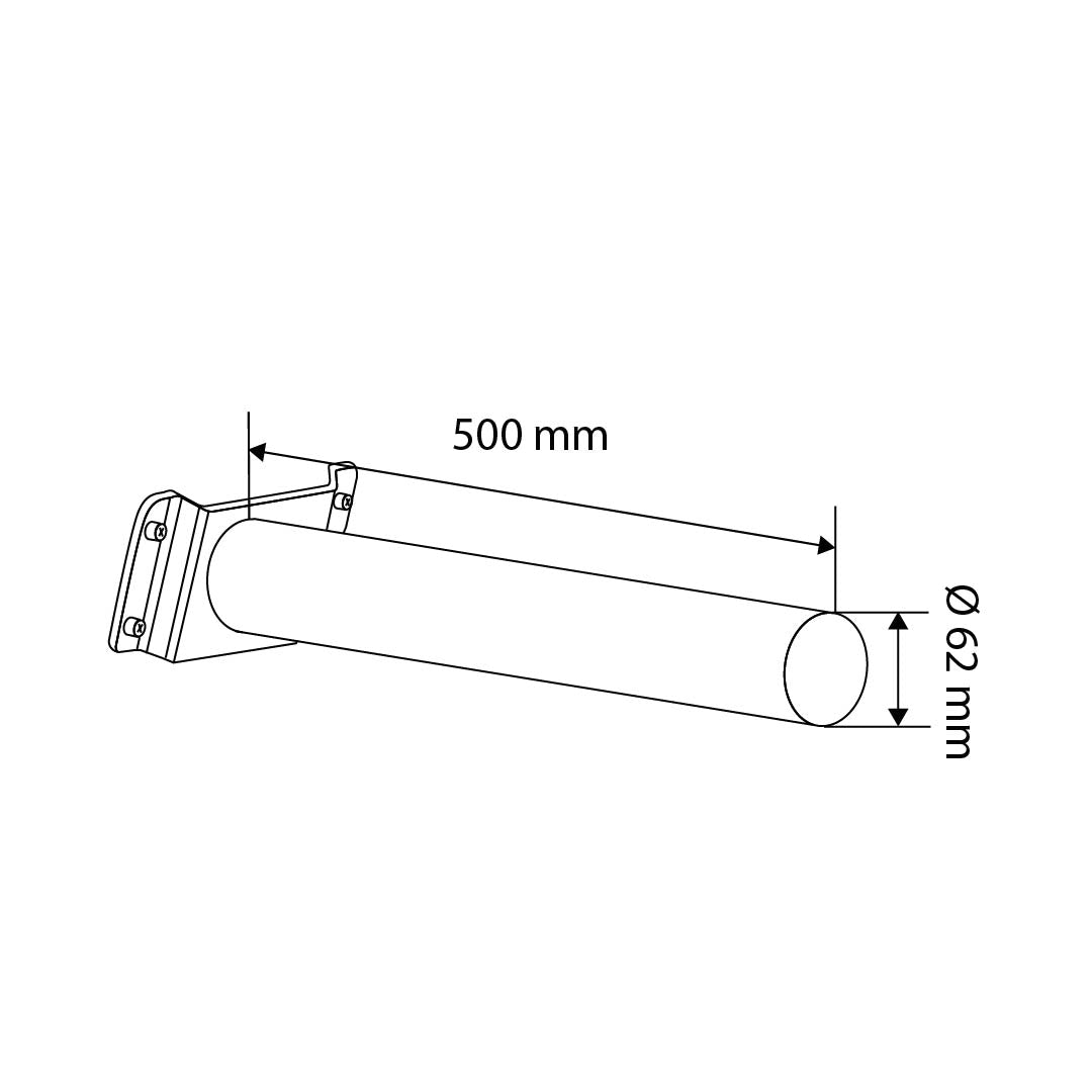 ACCESORIO EXTENSIÓN PARA PARED PLATA 50 CM, EXTERIOR REGULUS