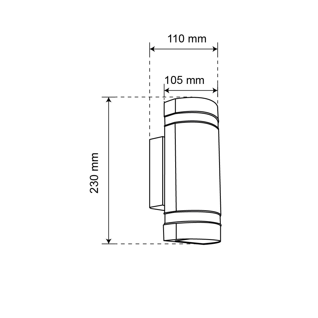 LÁMPARA ARBOTANTE WW GRIS, BASE GU10, 13 W, EXTERIOR