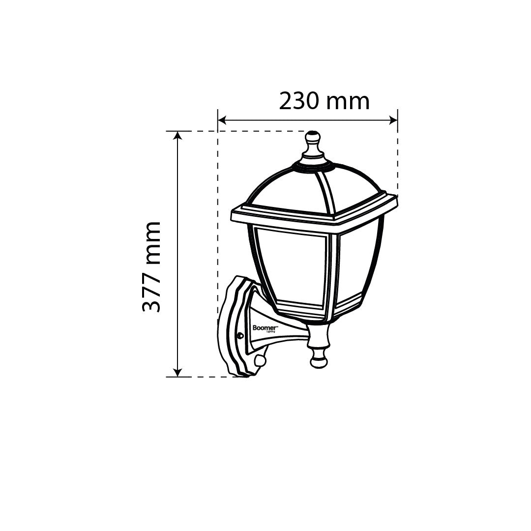 FAROL DECORATIVO PARA PARED TURIN CON SENSOR, 15W, BASE E27