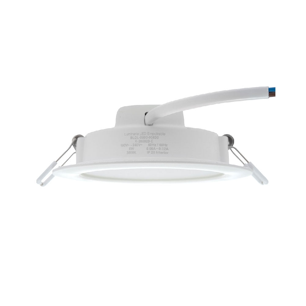 EMPOTRABLE BLANCO, 6W, LUZ CÁLIDA, IP20, BOTE CHICO, 600LM