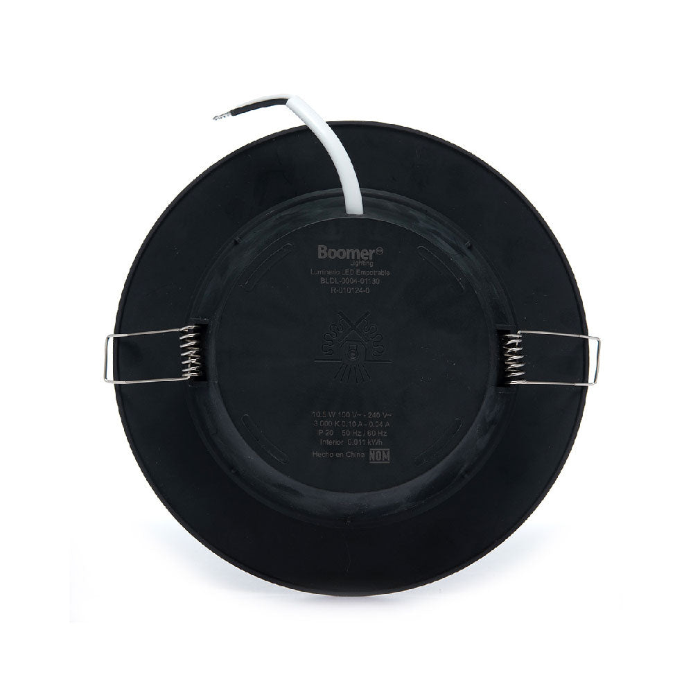 EMPOTRABLE NEGRO 10.5W, LUZ CÁLIDA IP20 BOTE INTEGRAL 1050LM