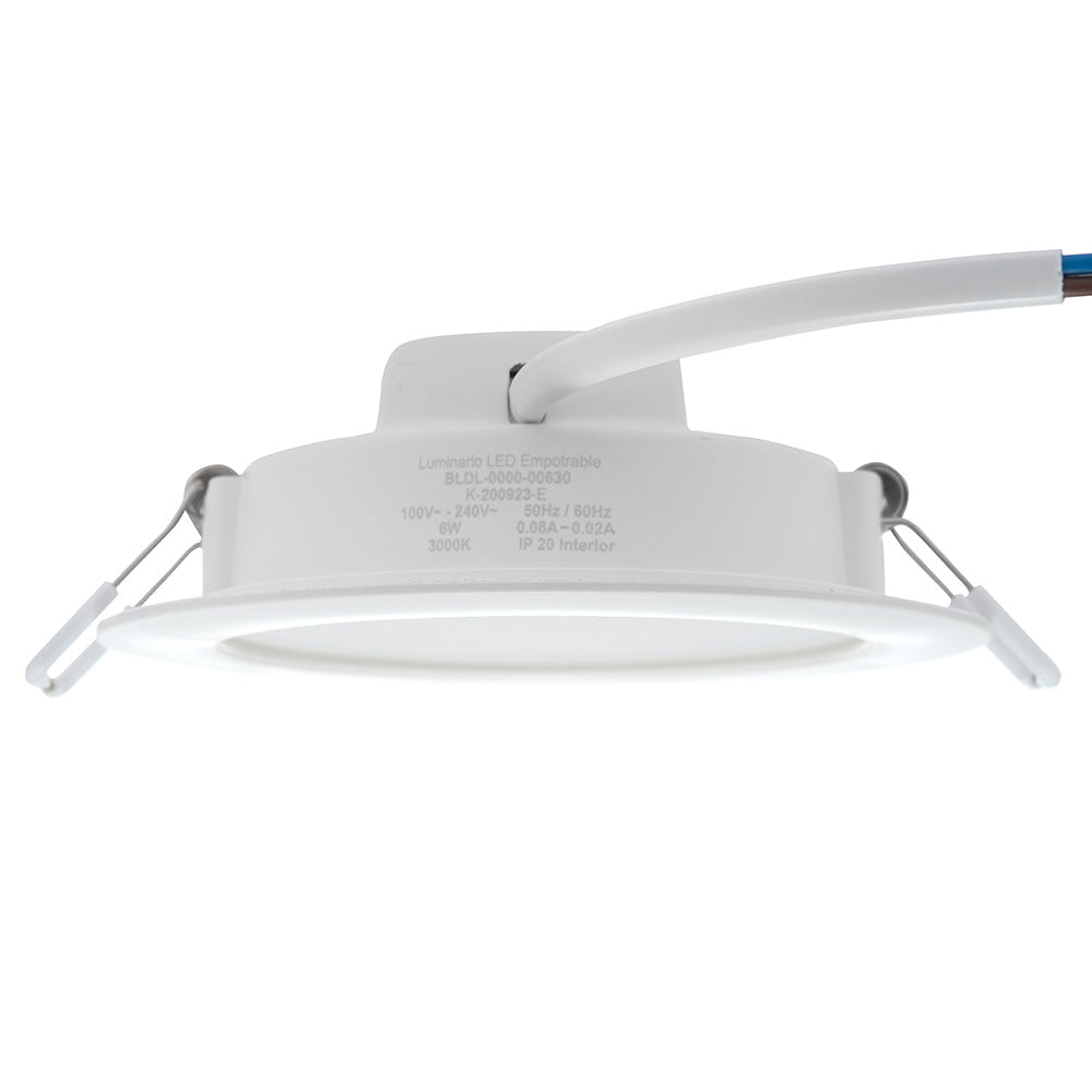 EMPOTRABLE BLANCO, 6W, LUZ CÁLIDA, IP20, BOTE CHICO, 600LM