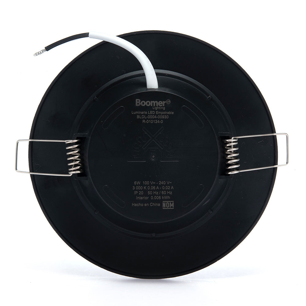 EMPOTRABLE NEGRO 6W ATENUABLE, LUZ CÁLIDA, PARA BOTE, 600LM