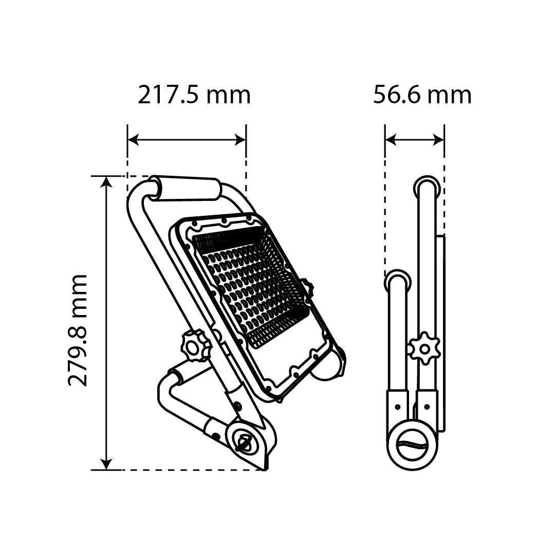 REFLECTOR DE EMERGENCIA, 30W, RECARGABLE, EXTERIOR, 1000LM
