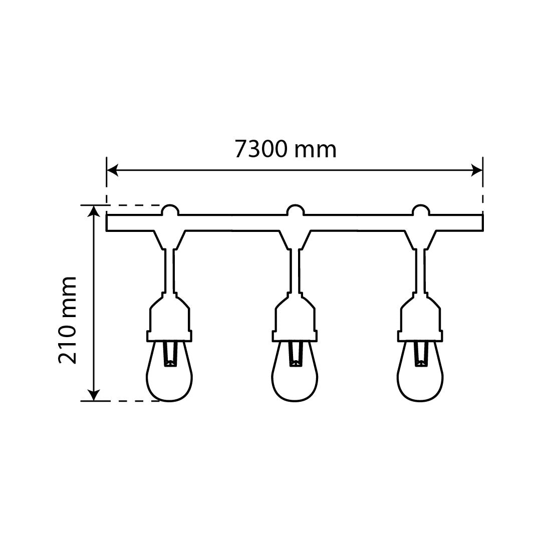 GUIRNALDA DE LUCES LED, 12W, LUZ CÁLIDA, EXTERIOR