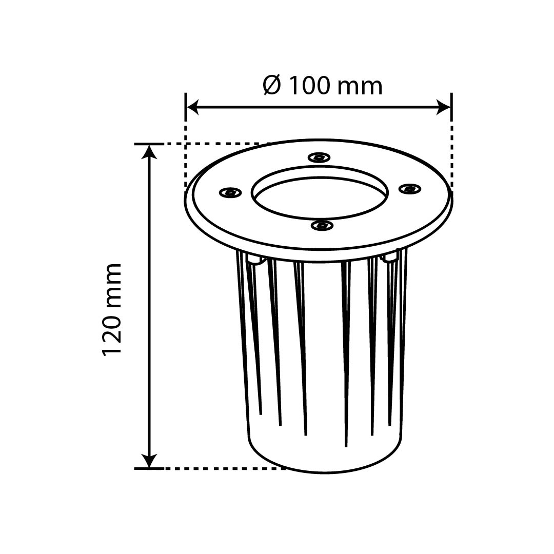 EMPOTRABLE Redondo A PISO, BASE GU10, 6.5W, 100-240V~