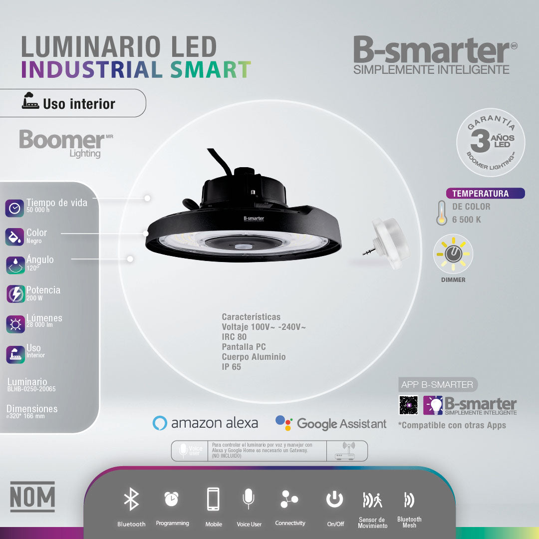 HIGHBAY UFO INTELIGENTE 200W, 27000lm RGB, BT MANEJO POR APP