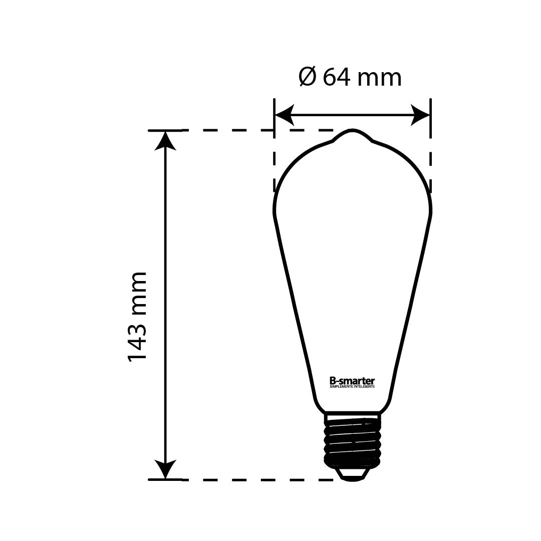 FOCO INTELIGENTE ST64 4W, WIFI BLANCOS DINÁMICOS DIMMER, APP