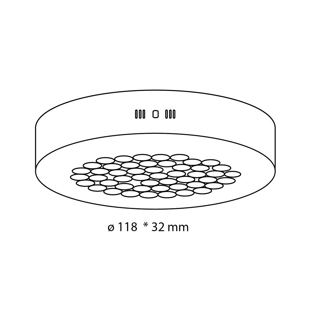 LÁMPARA PANEL ÓPTICO REDONDO PARA SOBREPONER, 12W, LUZ FRÍA