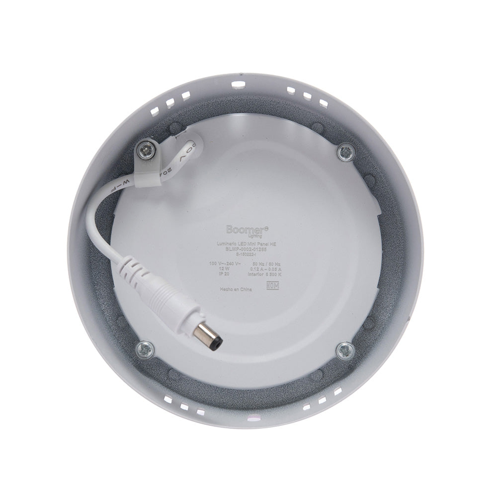 LÁMPARA PANEL ÓPTICO REDONDO PARA SOBREPONER, 12W, LUZ FRÍA