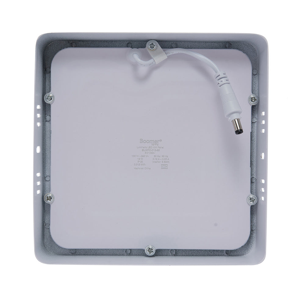 LÁMPARA PANEL LED CUADRADO PARA SOBREPONER, 12W, LUZ FRÍA
