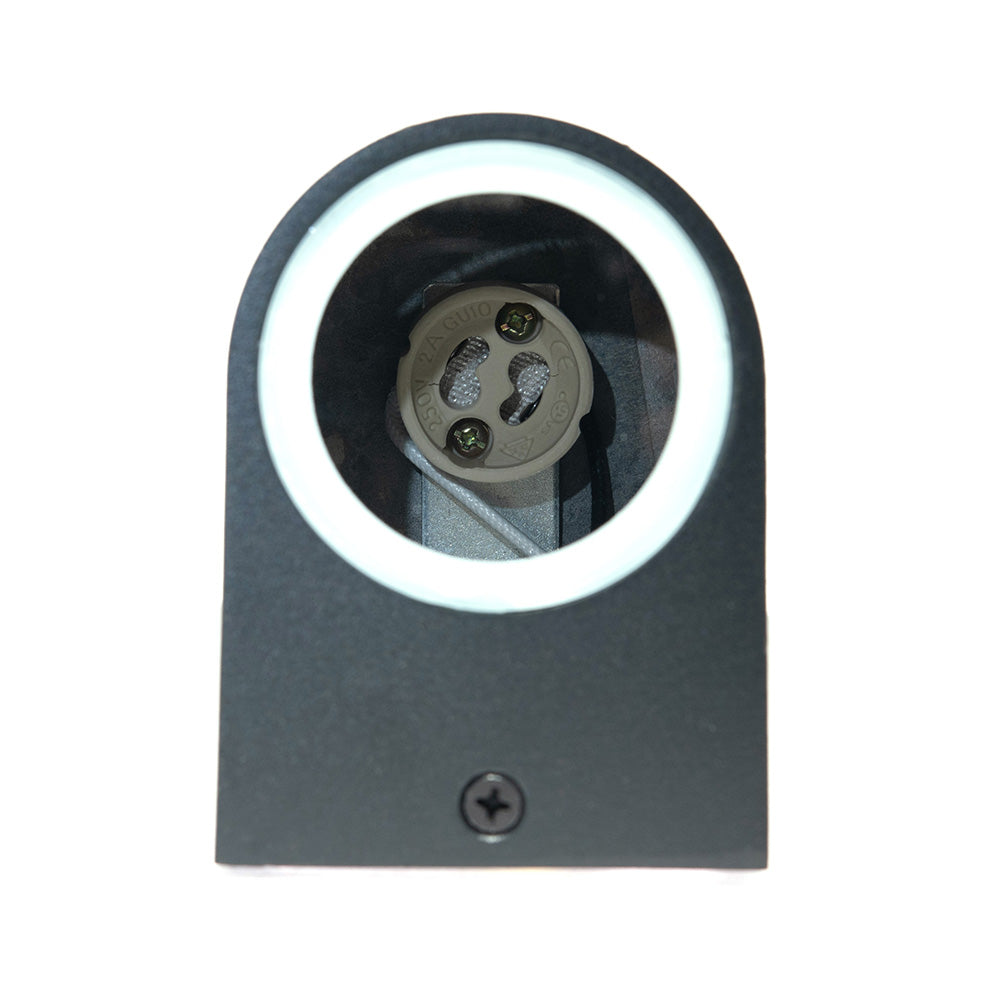 LÁMPARA ARBOTANTE R NEGRO , BASE GU10, 6.5 W, EXTERIOR