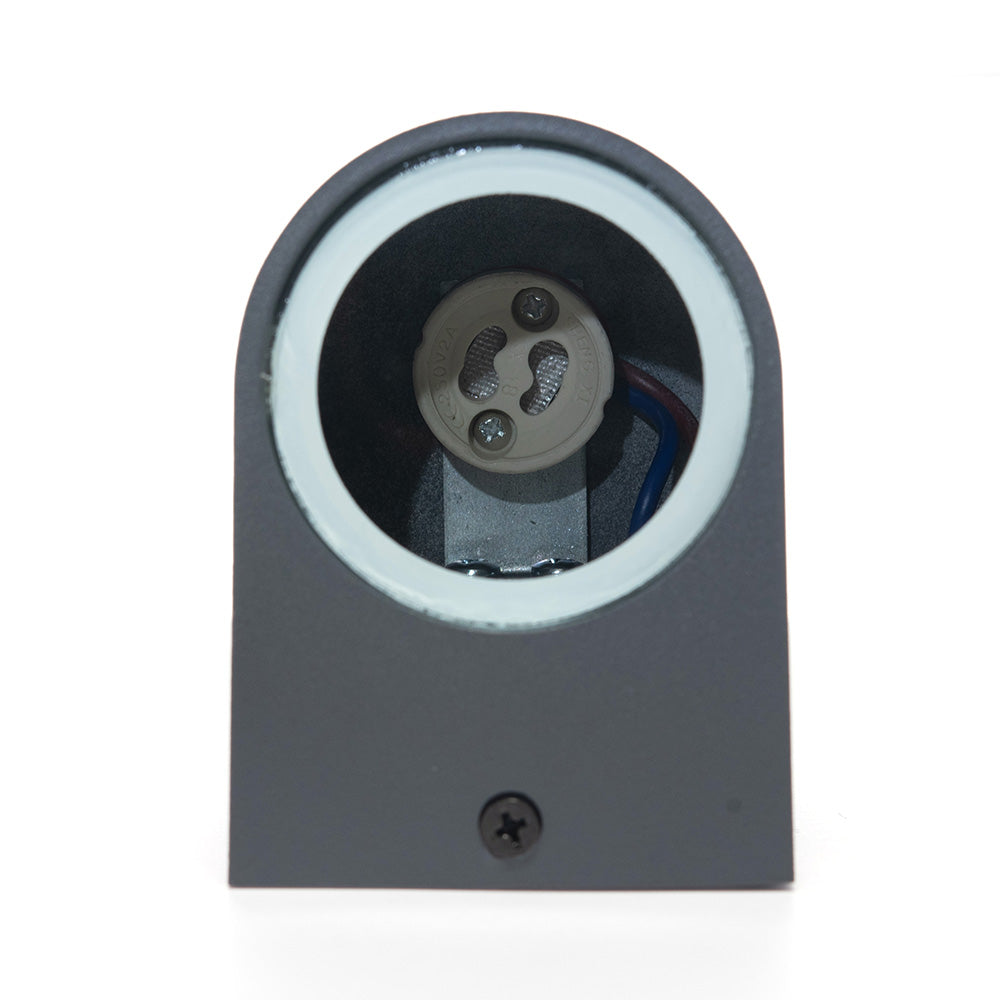 LÁMPARA ARBOTANTE R GRIS , BASE GU10, 6.5 W, EXTERIOR