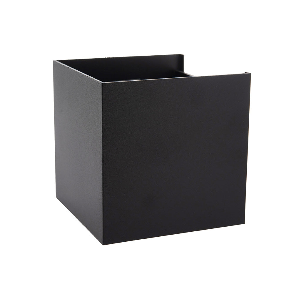 LÁMPARA ARBOTANTE BOX 3D NEGRO, 6W, LUZ CÁLIDA, EXTERIOR