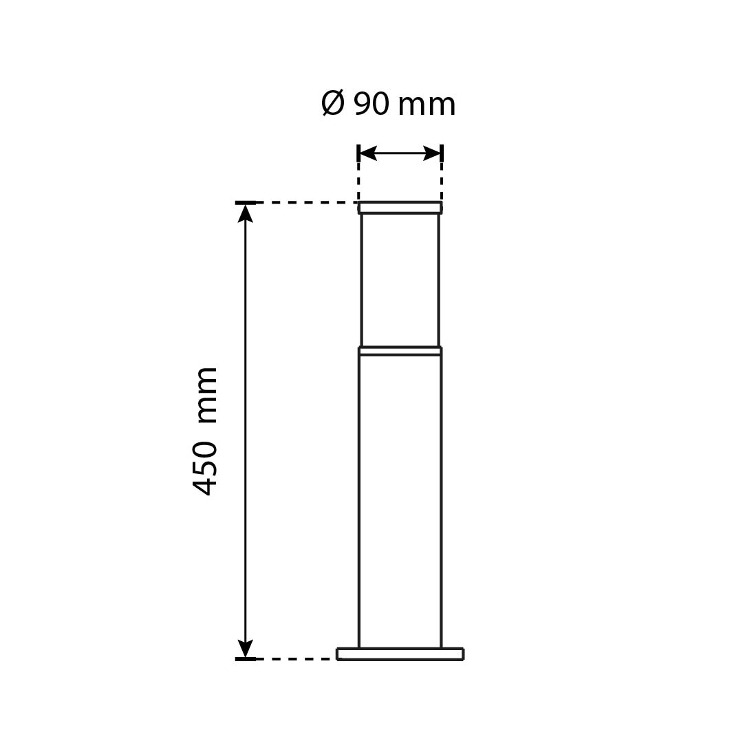 LÁMPARA BOLARDO STICK EXTERIOR 15W BASE E27 IP65