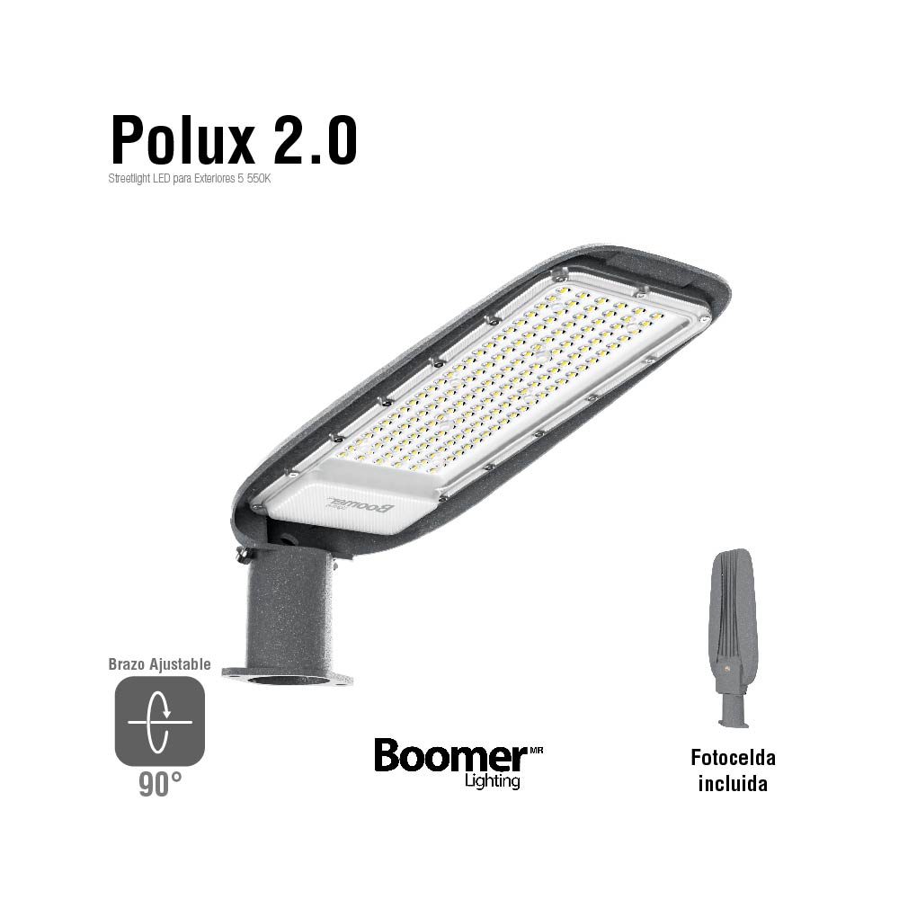 POSTE STREETLIGHT CON FOTOCELDA MICRO, 50W, LUZ FRÍA, 6000LM