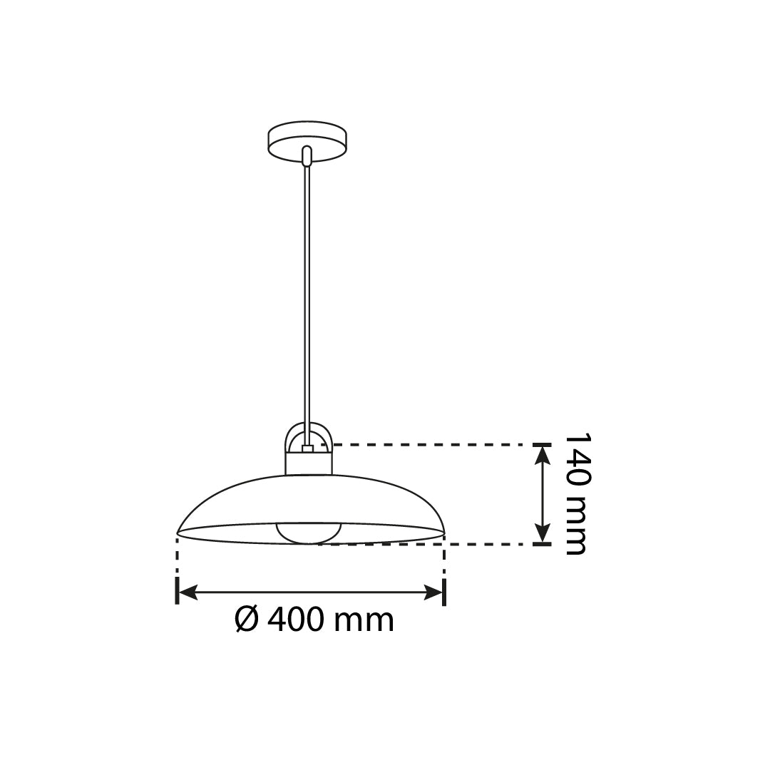 LÁMPARA COLGANTE ALESSIO NEGRA 15W BASE E27 PARA INTERIOR