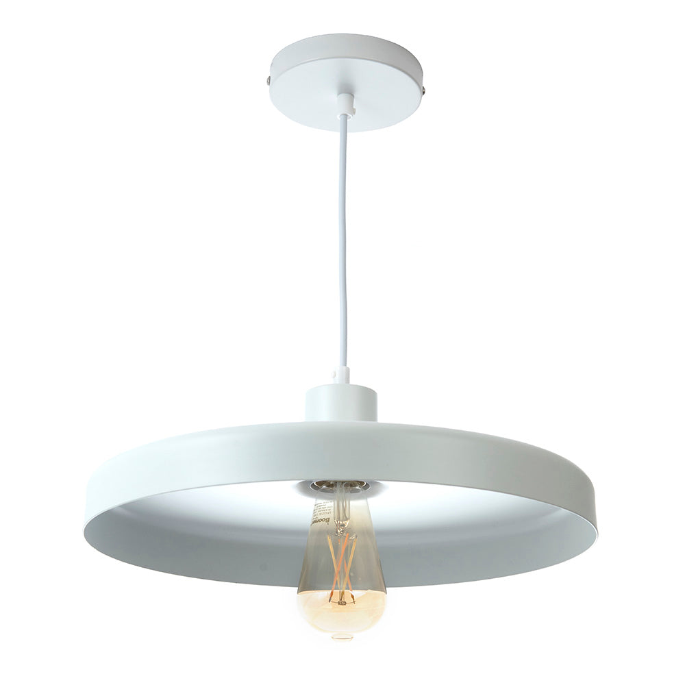LÁMPARA COLGANTE ELIO BLANCO, 15 W, BASE E27, INTERIOR, AL