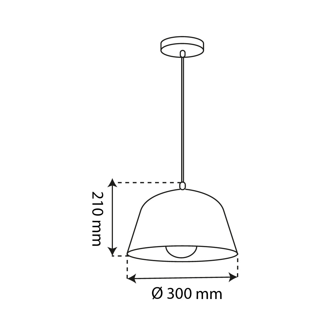 LÁMPARA COLGANTE DECORATIVA VITO NEGRA DE 15W CON BASE E27