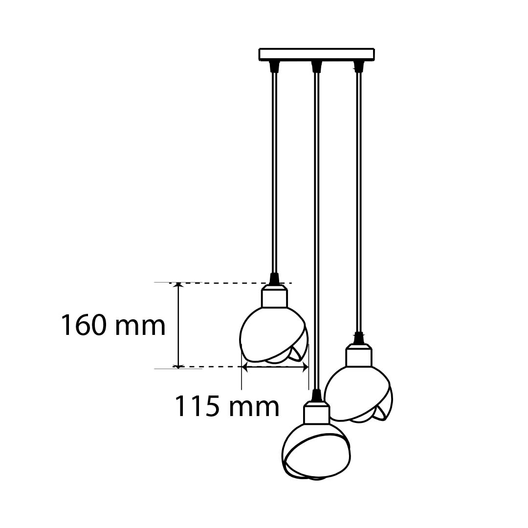 LÁMPARA COLGANTE LANTAAR 3 NEGRO, 45 W, BASE E27, INTERIOR