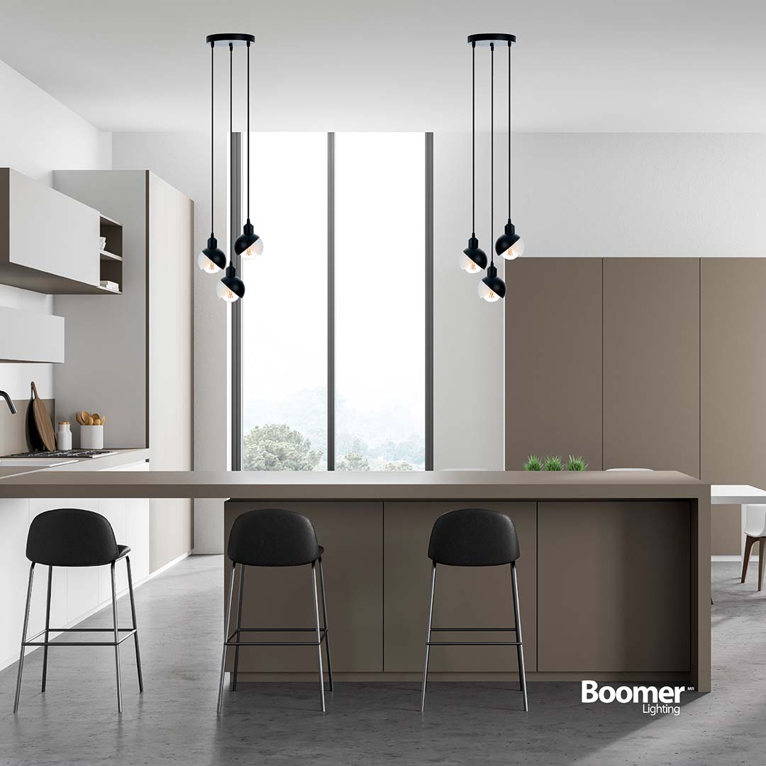 LÁMPARA COLGANTE LANTAAR 3 NEGRO, 45 W, BASE E27, INTERIOR