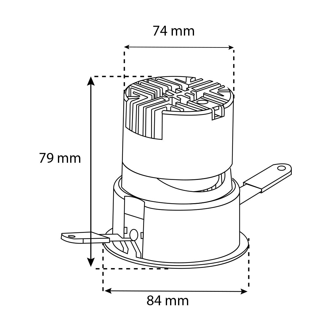 EMPOTRABLE HS IRIDIUM 10°, 75mm, 10W, 3000K, 418LM