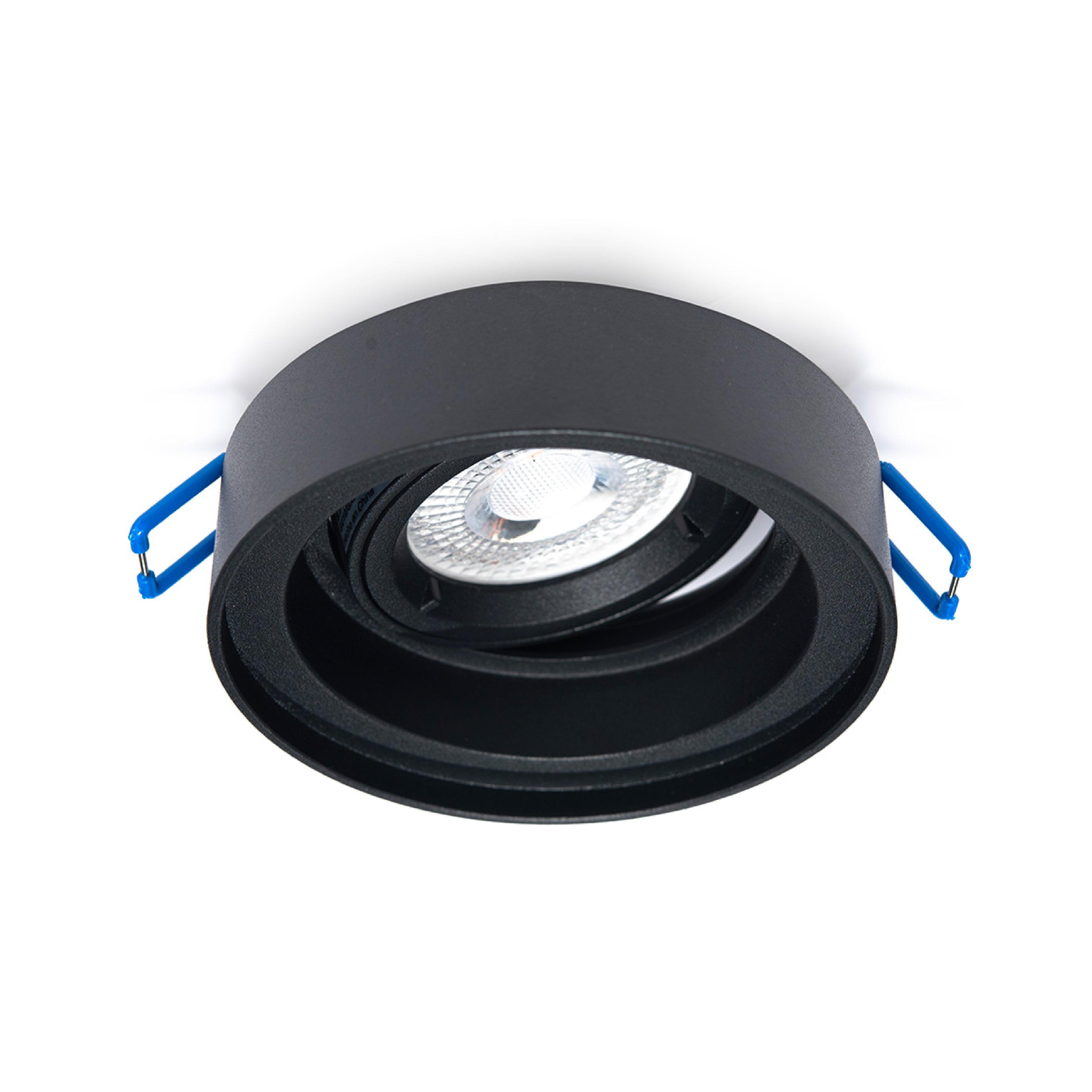 MARCO EMPOTRABLE Y3R3 NEGRO PARA FOCO LED, 6.5W, GU10 Y MR16