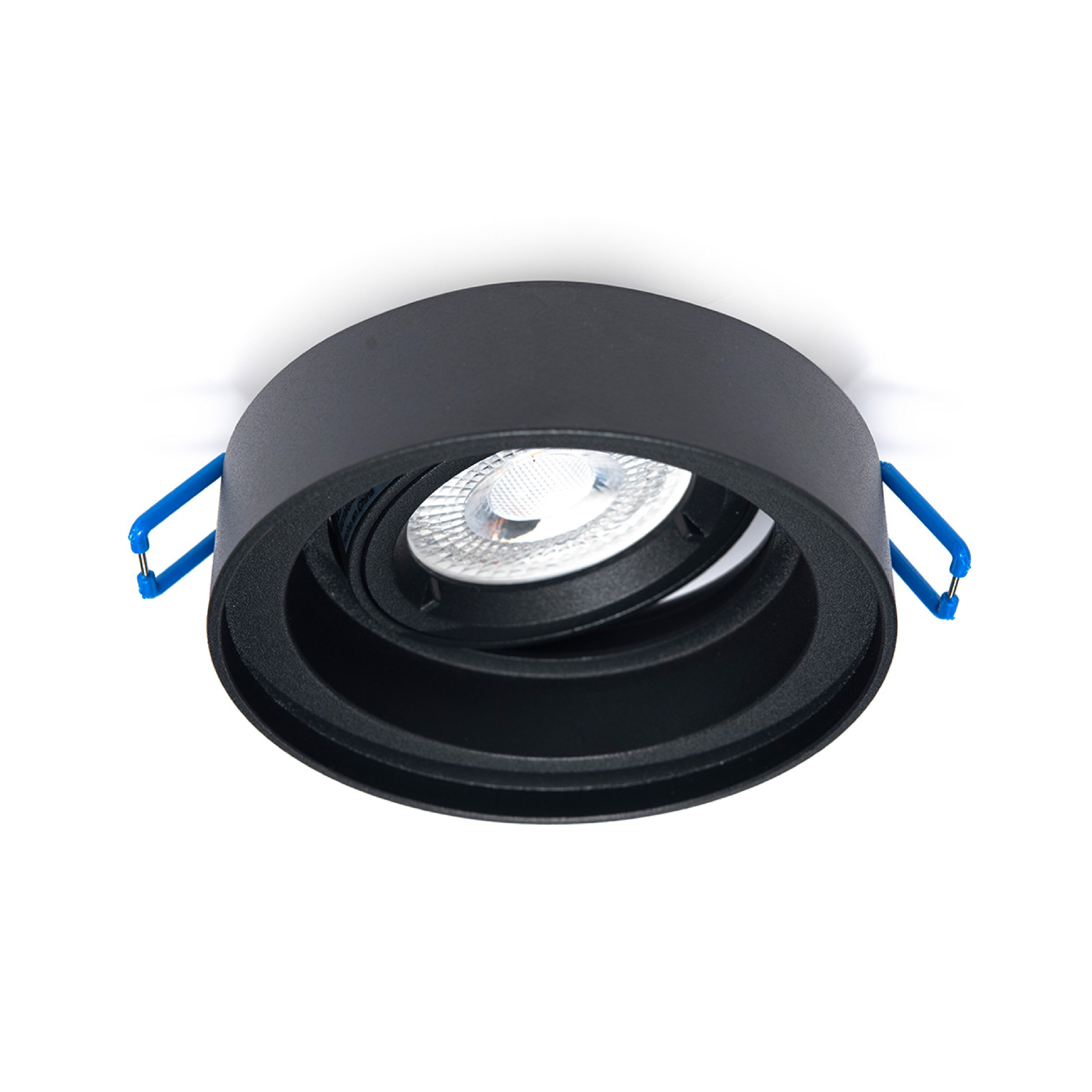 MARCO EMPOTRABLE Y3R3 NEGRO PARA FOCO LED, 6.5W, GU10 Y MR16