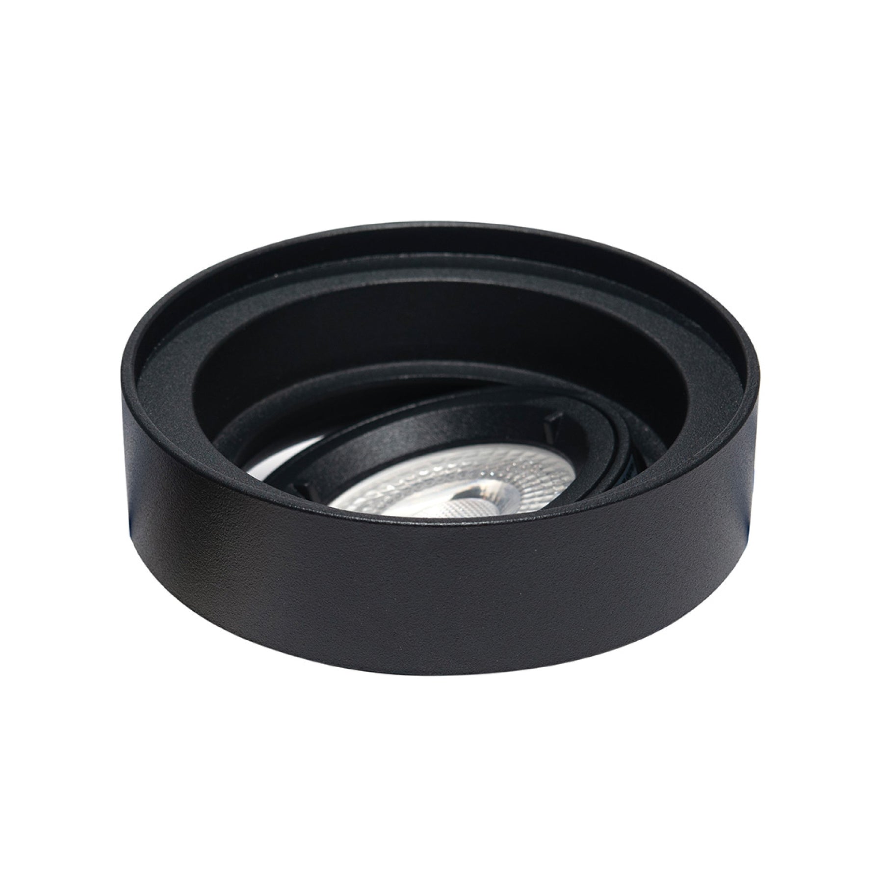MARCO EMPOTRABLE Y3R3 NEGRO PARA FOCO LED, 6.5W, GU10 Y MR16