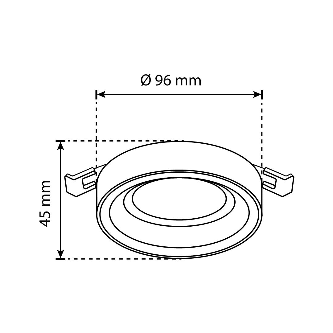 MARCO EMPOTRABLE Y3R3 NEGRO PARA FOCO LED, 6.5W, GU10 Y MR16