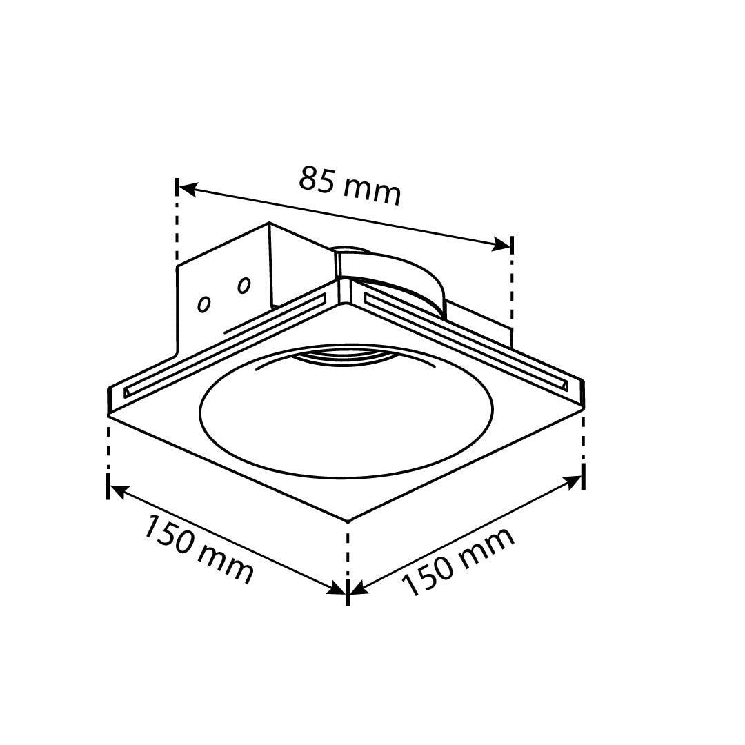 MARCO EMPOTRABLE Y8R8 DE YESO PARA FOCO LED, 8W, BASE MR16