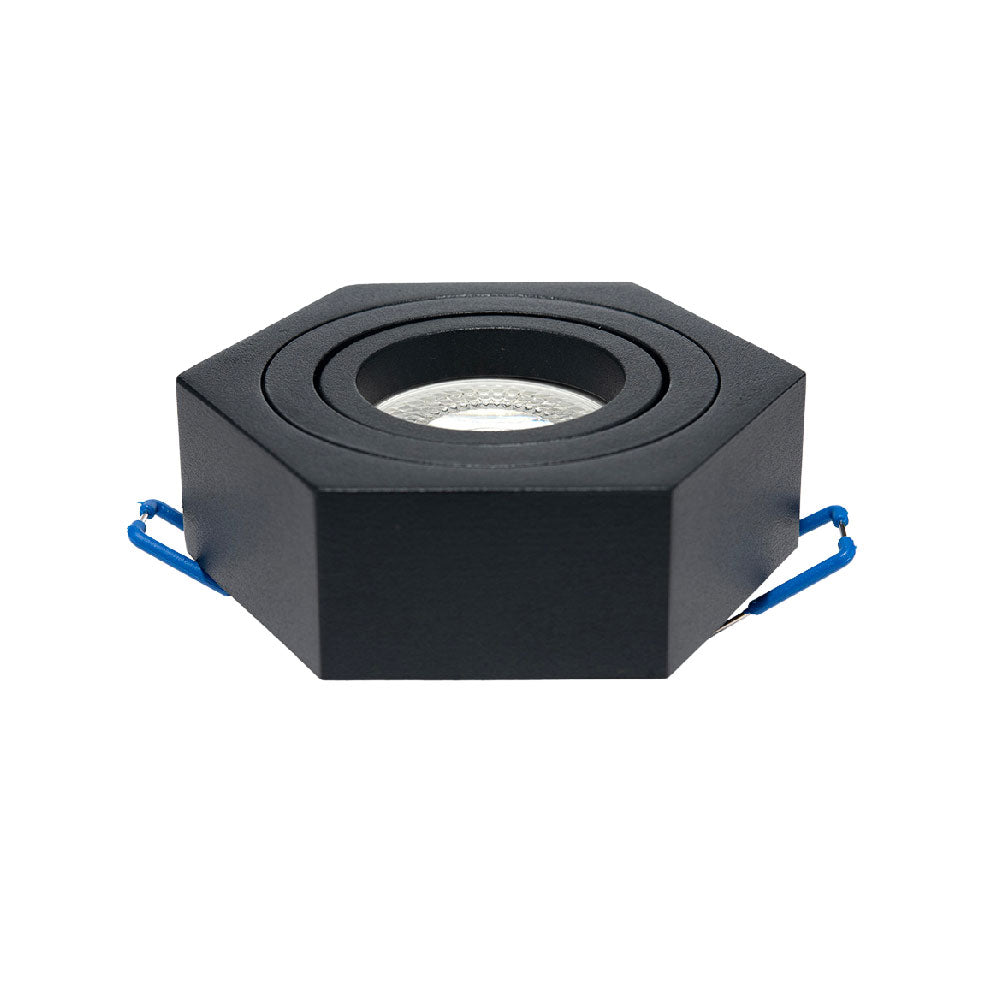 MARCO EMPOTRABLE NEGRO Y1R1 PARA FOCO LED, 6.5W, GU10 Y MR16