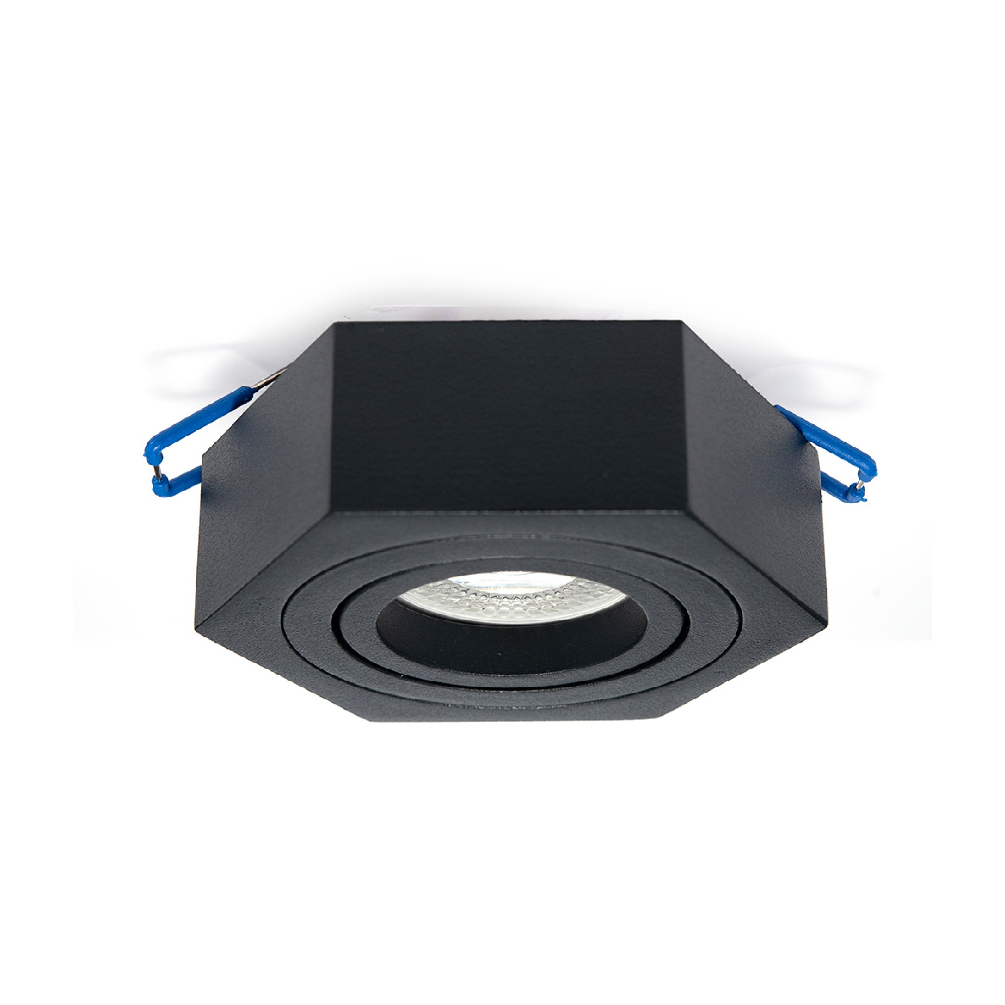 MARCO EMPOTRABLE NEGRO Y1R1 PARA FOCO LED, 6.5W, GU10 Y MR16