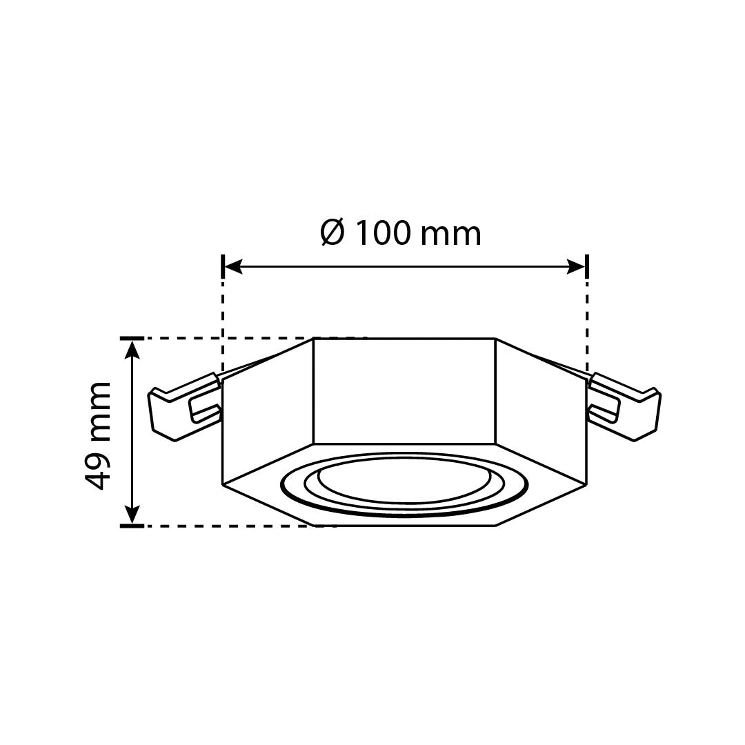 MARCO EMPOTRABLE NEGRO Y1R1 PARA FOCO LED, 6.5W, GU10 Y MR16