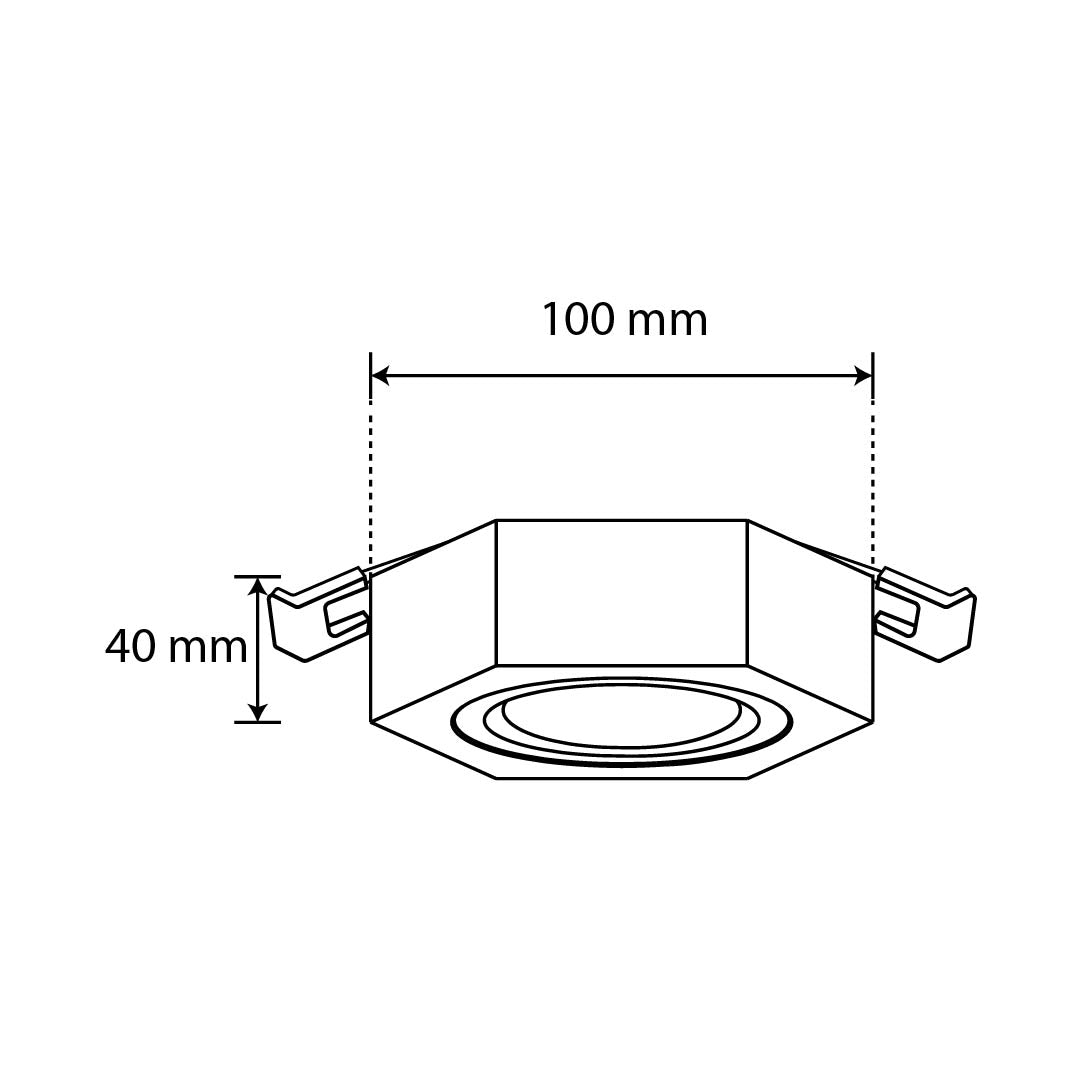 MARCO EMPOTRABLE NEGRO Y1R1 PARA FOCO LED, 6.5W, GU10 Y MR16
