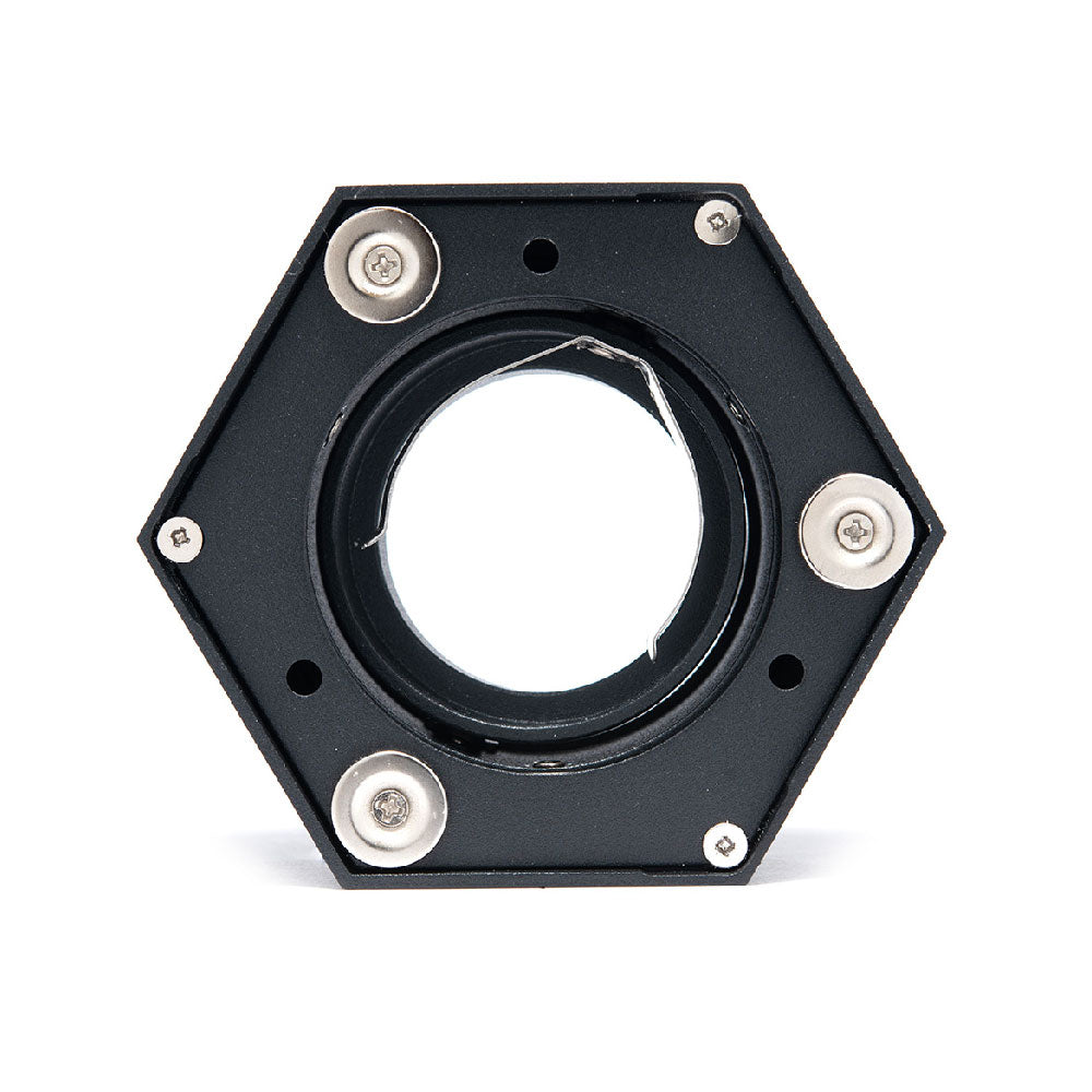 MARCO SOBREPONER NEGRO HEXA S, CON IMÁN, BASE GU10 Y MR16