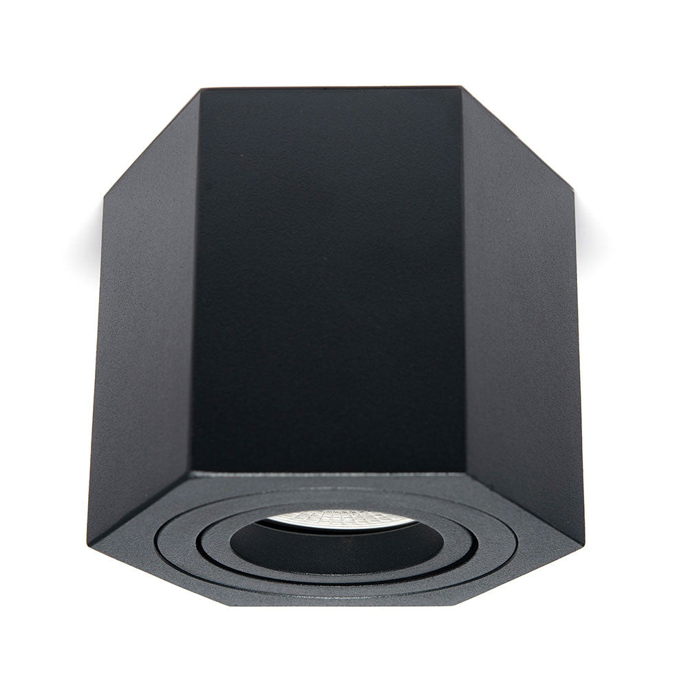 MARCO SOBREPONER NEGRO HEXA L, CON IMÁN, BASE GU10 Y MR16