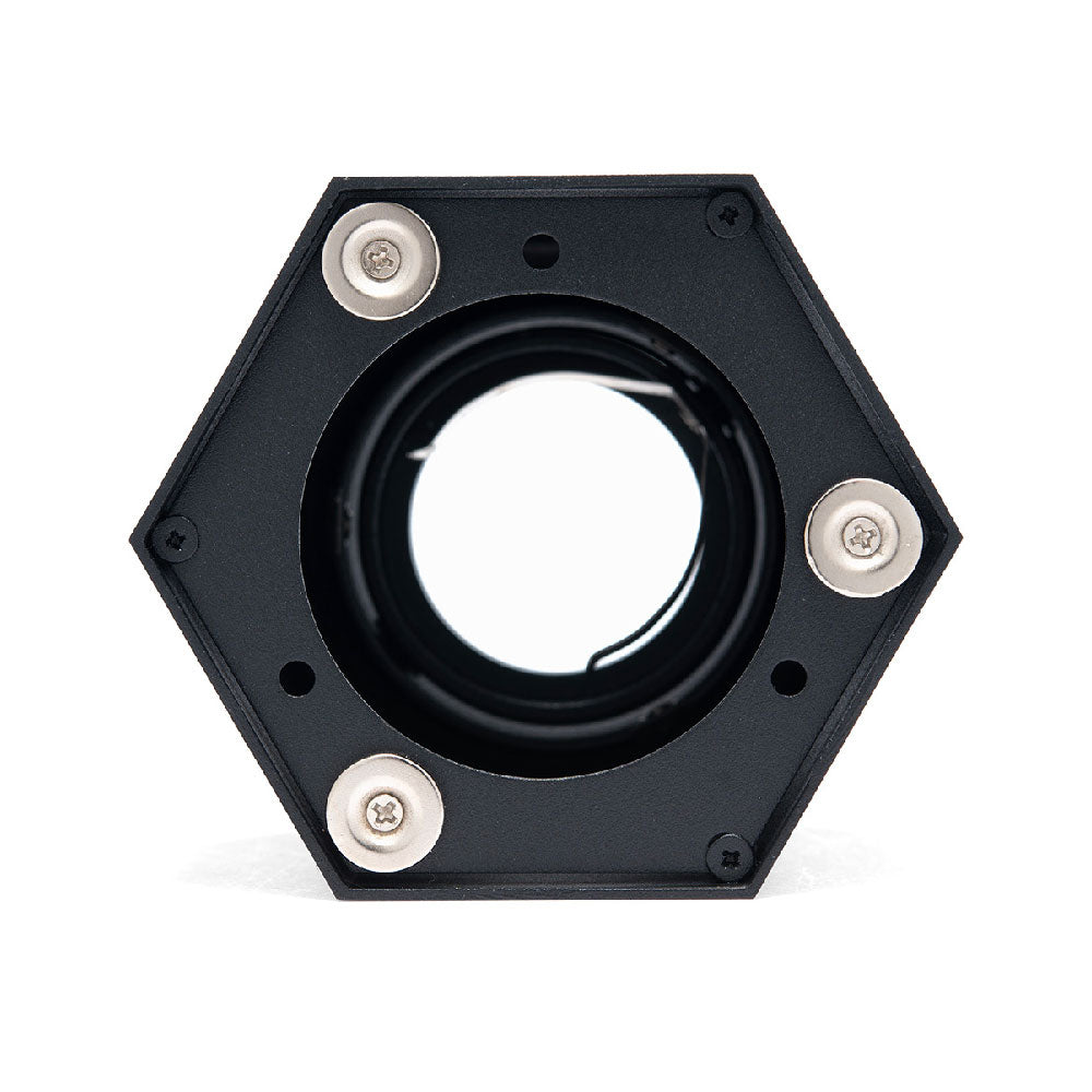 MARCO SOBREPONER NEGRO HEXA L, CON IMÁN, BASE GU10 Y MR16