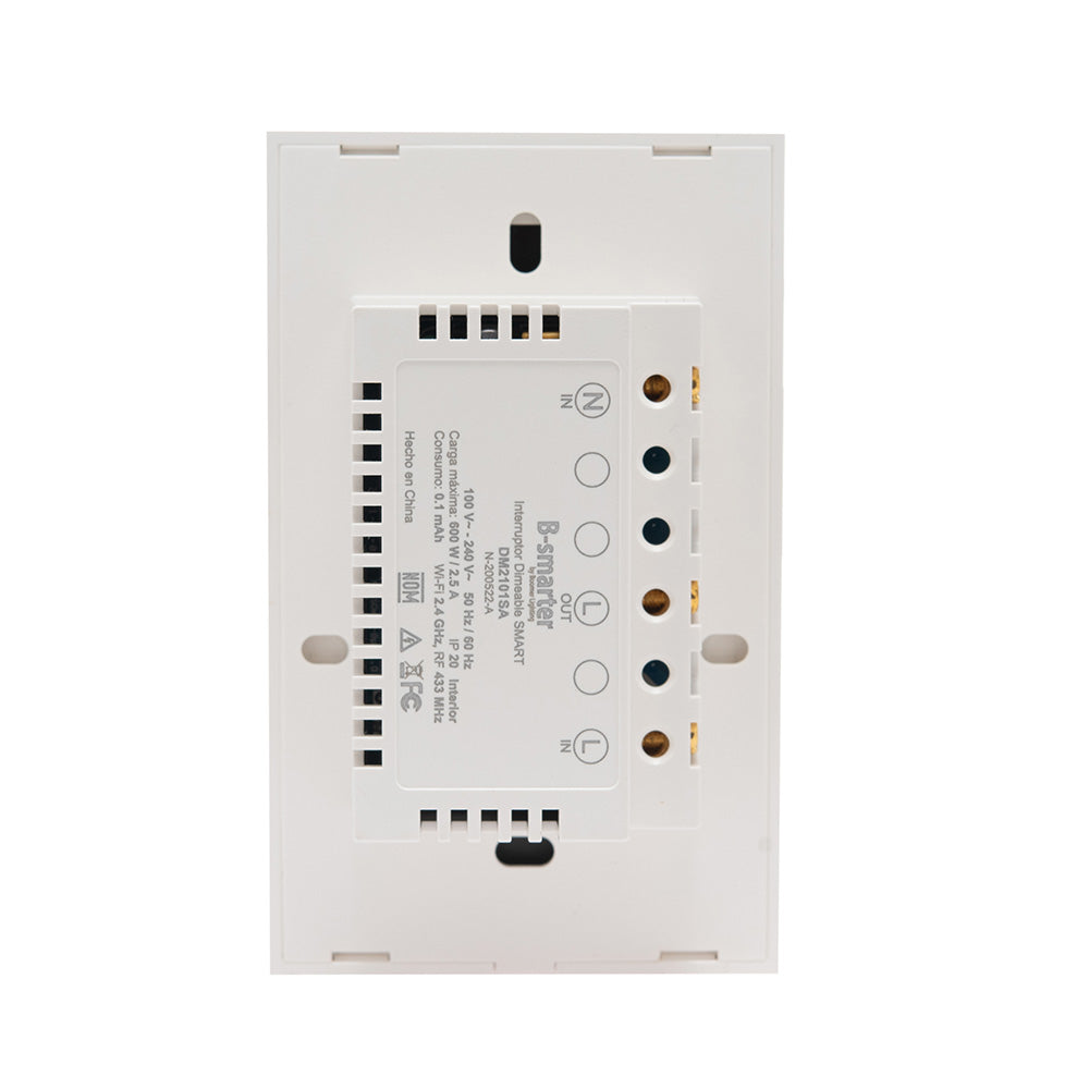 INTERRUPTOR DIMEABLE SMART NEGRO, MANEJO POR APP, INTERIOR