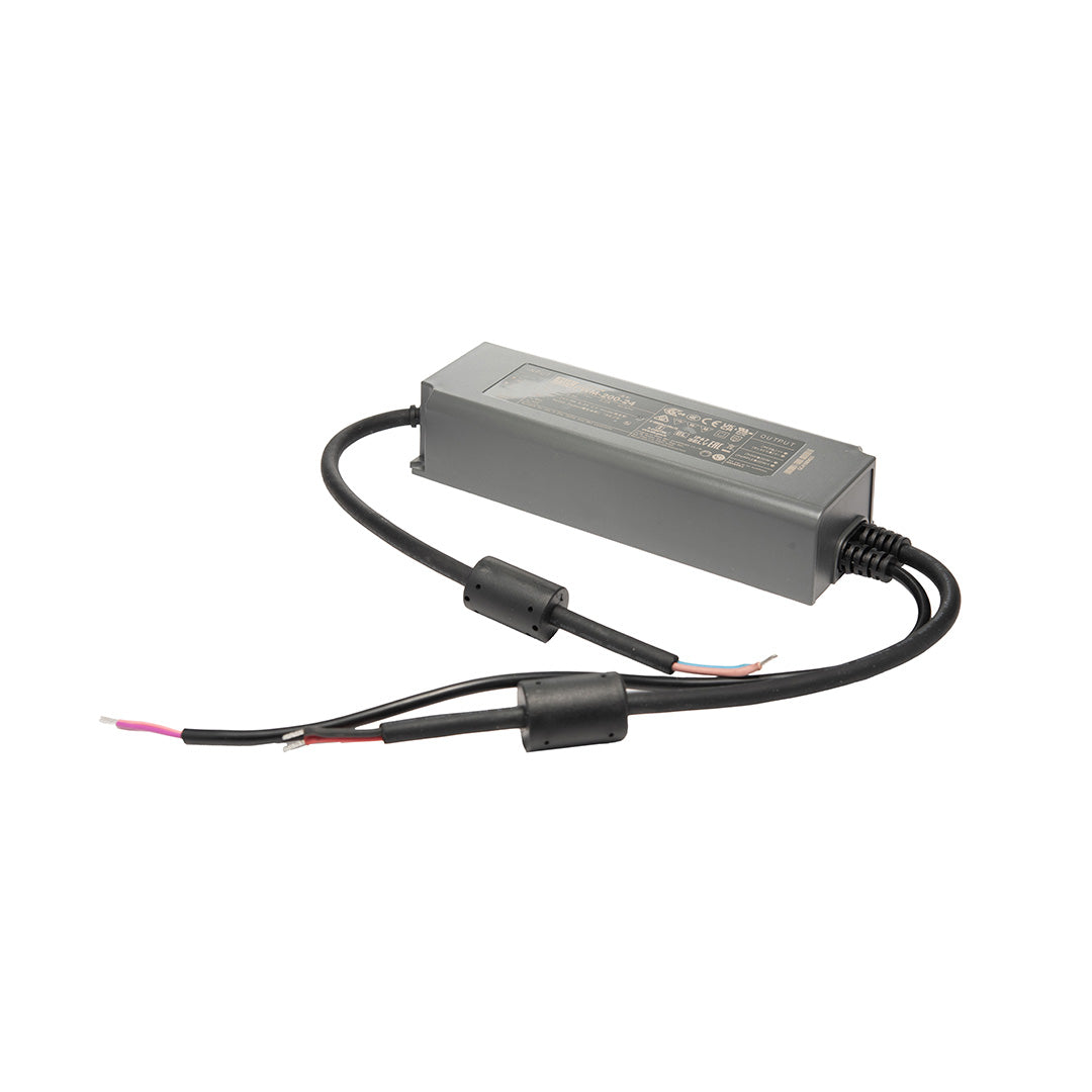 DRIVER GRIS EXTERIOR 200W 24V ENTRADA 100-305V PARA TIRA LED
