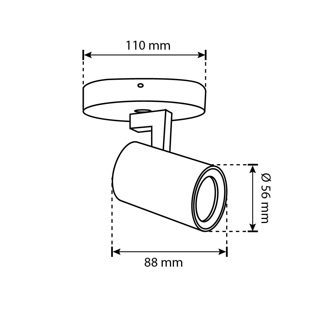 LÁMPARA SOBREPONER DIRIGIBLE TURK BLANCO R16, 8W, BASE GU10