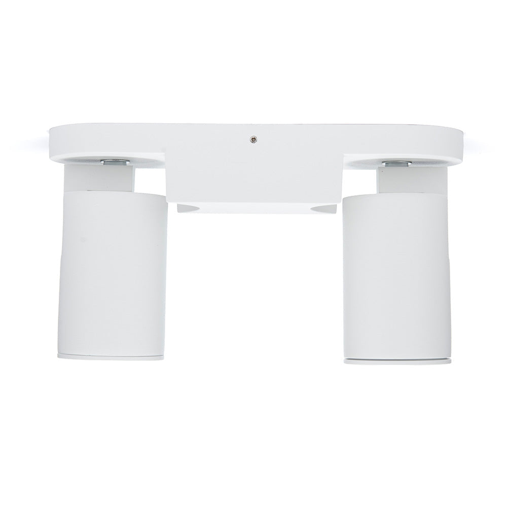 LÁMPARA DE SOBREPONER DOBLE DIRIGIBLE GU10 DE 16W BLANCA