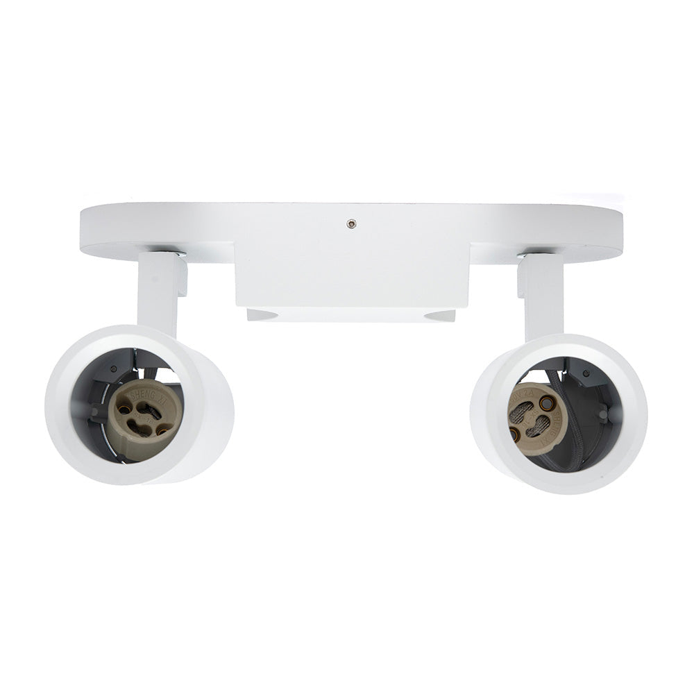 LÁMPARA DE SOBREPONER DOBLE DIRIGIBLE GU10 DE 16W BLANCA