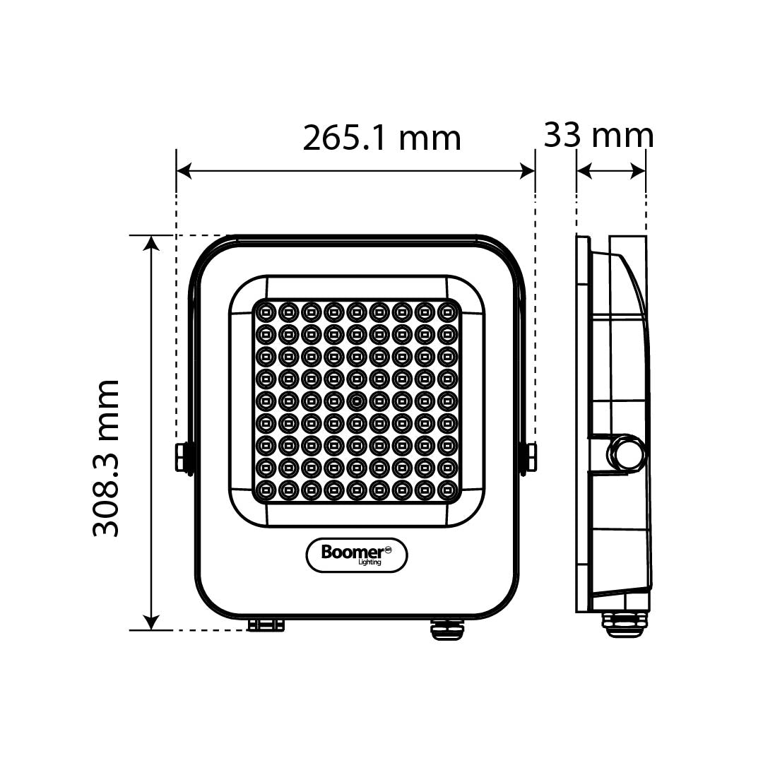 REFLECTOR LED VERTICAL TORY DE 200W LUZ FRÍA PARA EXTERIOR IP65