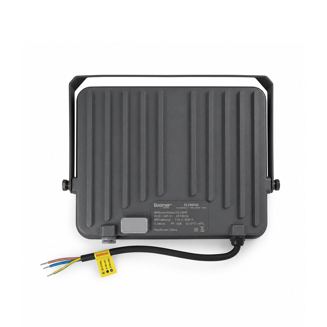 REFLECTOR LED HALLEY GRIS EXTERIOR 100W COLOR LUZ AJUSTABLE
