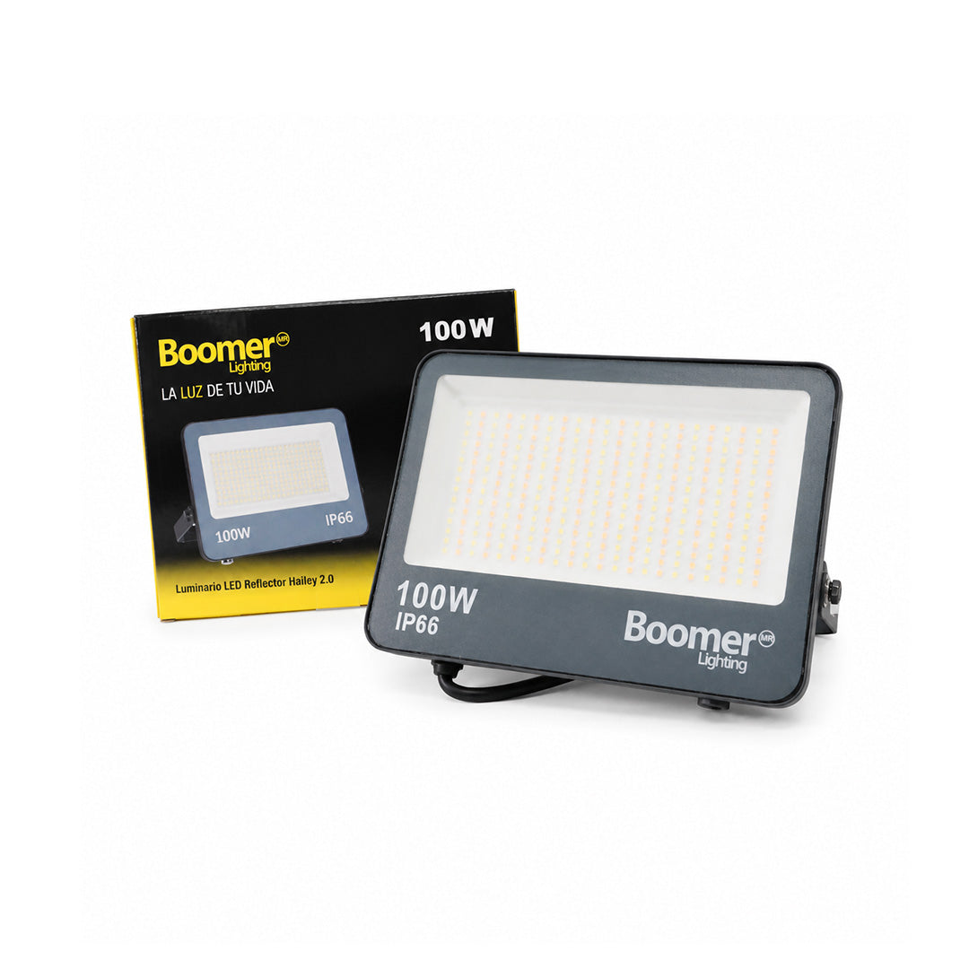 REFLECTOR LED HALLEY GRIS EXTERIOR 100W COLOR LUZ AJUSTABLE