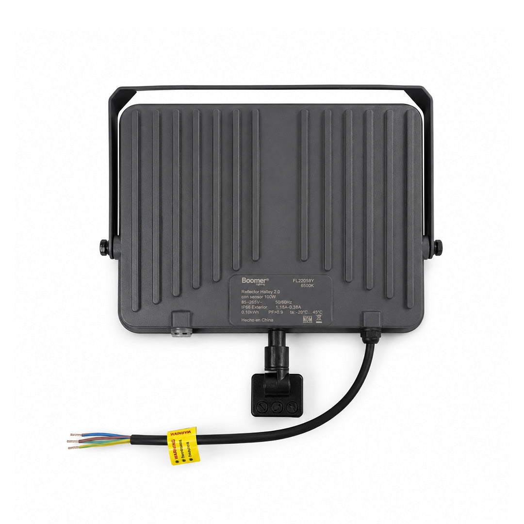 REFLECTOR LED SENSOR DE MOVIMIENTO 100W EXTERIOR LUZ FRÍA