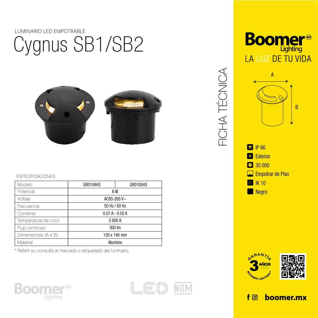 EMPOTRABLE LED DE PISO 6W LUZ CÁLIDA IP66 EXTERIOR 300LM