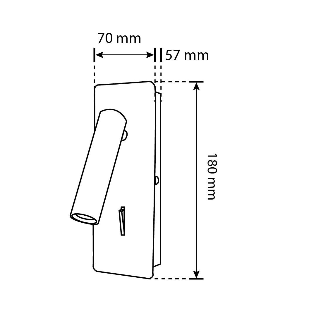 LÁMPARA DE LECTURA NEGRO, 3W, LUZ CÁLIDA, DIRIGIBLE, 360LM